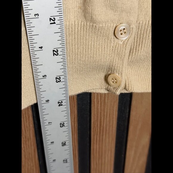 TSE Sweater Medium Womens Beige 100% Pure Cashmere Button Front Cardigan - Picture 4 of 7